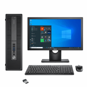 HP EliteDesk 800 G2 SFF Desktop Combo - Intel Core I5-6500, 8GB DDR4, 500GB Sata; MS Win 10 Pro, 19" Wide Monitor, USB Keyboard & Mouse (Certified Refurbished)