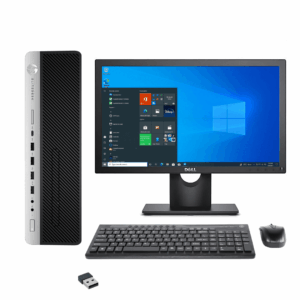 HP EliteDesk 800 G3 SFF Desktop Combo - Intel Core I5-6500, 8GB DDR4, 256GB M.2 SSD & MS Win 10/11 Pro, 19" Wide Monitor, USB Keyboard & Mouse (Certified Refurbished)