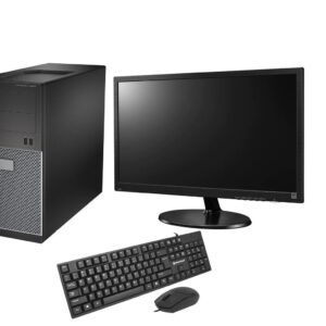DELL Optiplex 3020 Desktop Combo - Intel Core i5 4th Gen, 240GB SSD + 500GB HDD, 8GB DDR3, MS Win10 Pro 64-BIT + 19" Wide Flat Screen & USB Wireless Adaptor (Certified Refurbished)
