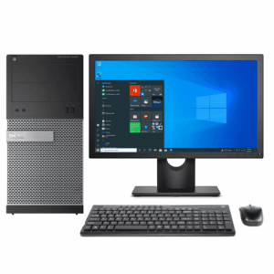 Dell OptiPlex 3020 Mini Tower Desktop Combo - Intel Core i5-4th Gen, 8GB RAM, 128GB SSD, MS Win10 Pro, 19″ Wide Screen, USB Keyboard & Mouse (Certified Refurbished)