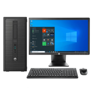 HP EliteDesk 800 G1 Tower PC Desktop Combo - Core i5-4th Gen, 8GB, 256GB SDD + 500GB Sata HDD, Win10 Pro, 19" Wide Monitor, USB Keyboard Mouse (Certified Refurbished)