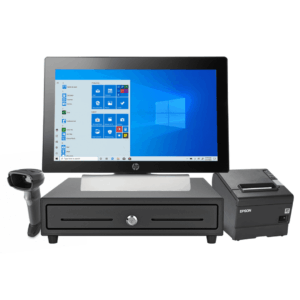 HP RP9 G1 Retail POS System Combo – 15.6″ Touch Terminal – Intel Core i5-6500, 8GB DDR4, 120GB SSD, MS Win10 Pro 64-Bit, POS Cash Drawer, Thermal Slip Printer, 1D/2D USB Barcode Scanner (Certified Refurbished)