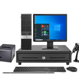 Affordable POS Kit – Refurbished HP RP5810 Terminal, Non-Touch 17″ Screen, Epson Thermal Receipt Printer, Cash Drawer & Scanner+Free POS Software